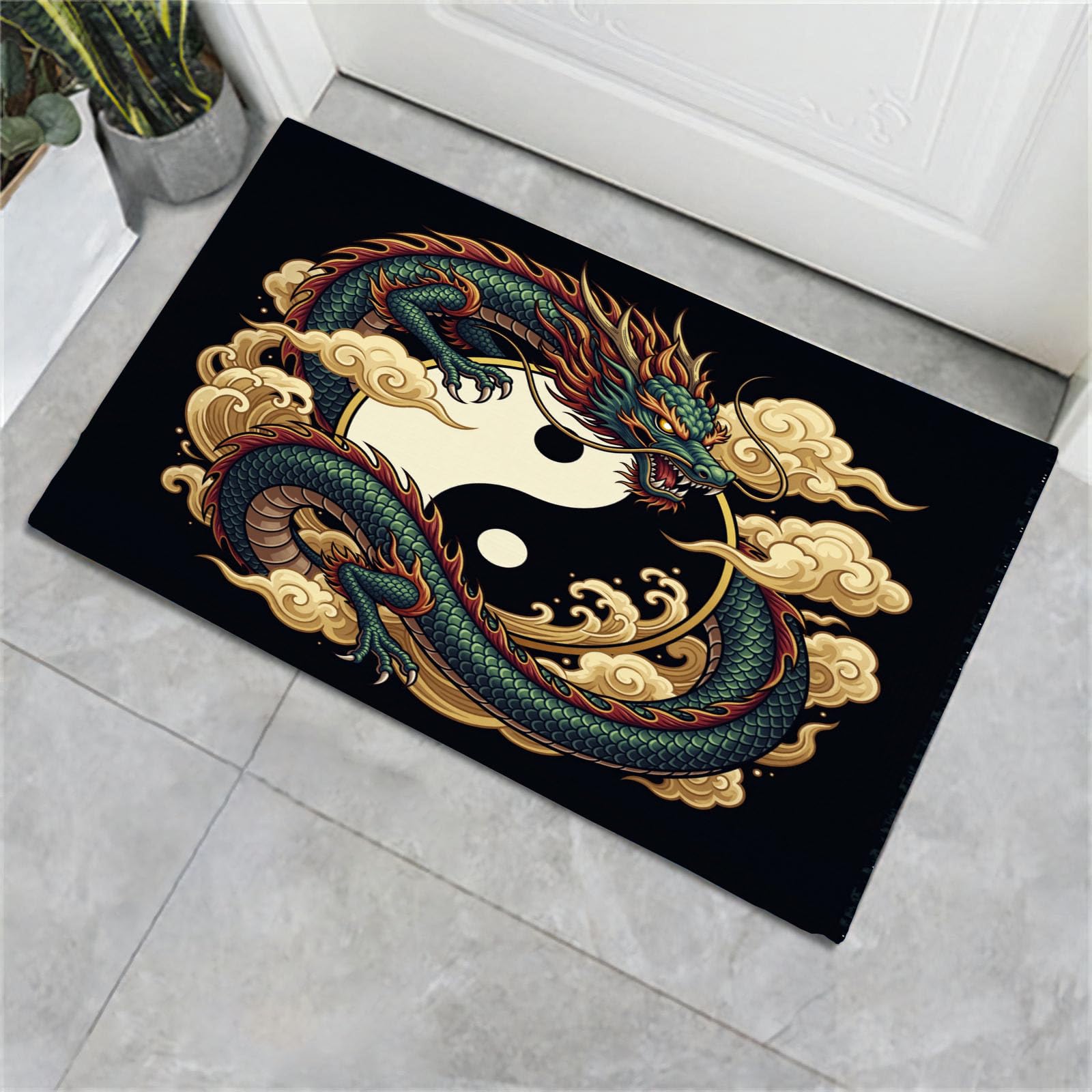 Tapis d'entrée Tai Chi pour porte d'entrée, cuisine et salle de bain zen 60X90cm