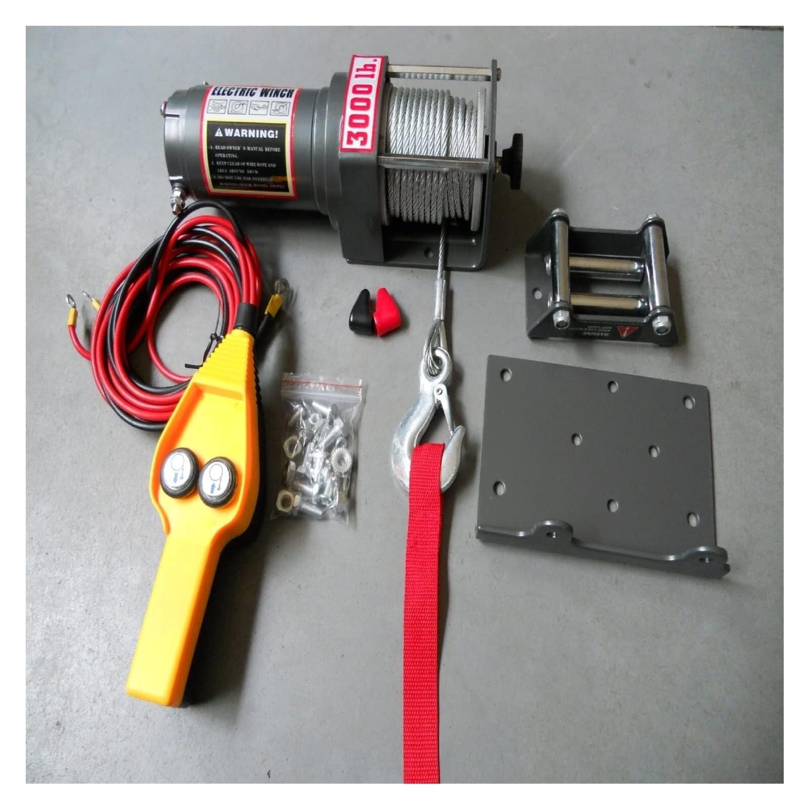 FAXIOAWA Verricello Elettrico Verricello Elettrico da 3000 libbre Verricello Elettrico Portatile Trattore Fuoristrada Verricello Piccolo Verricello Veloce 3 in 1