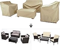Vista 3 de Fundas para Muebles de Patio, Funda para Muebles de Exterior Impermeable, Fundas de Juego de Muebles de Patio para Juego de Conversación al Aire
