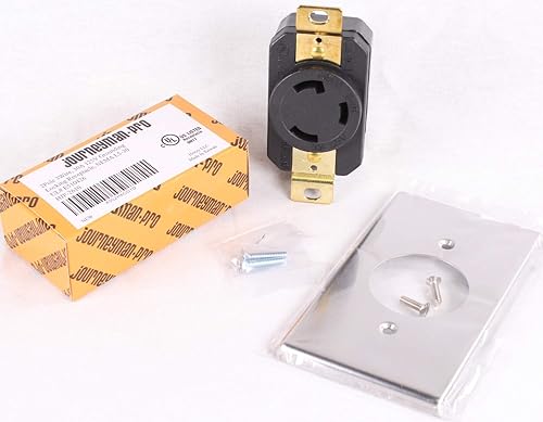 Vista 3 de Journeyman-Pro 2610, NEMA L5-30R, 30A 125 voltios, enchufe de receptáculo de bloqueo de montaje empotrado, grado industrial negro, soldadura a