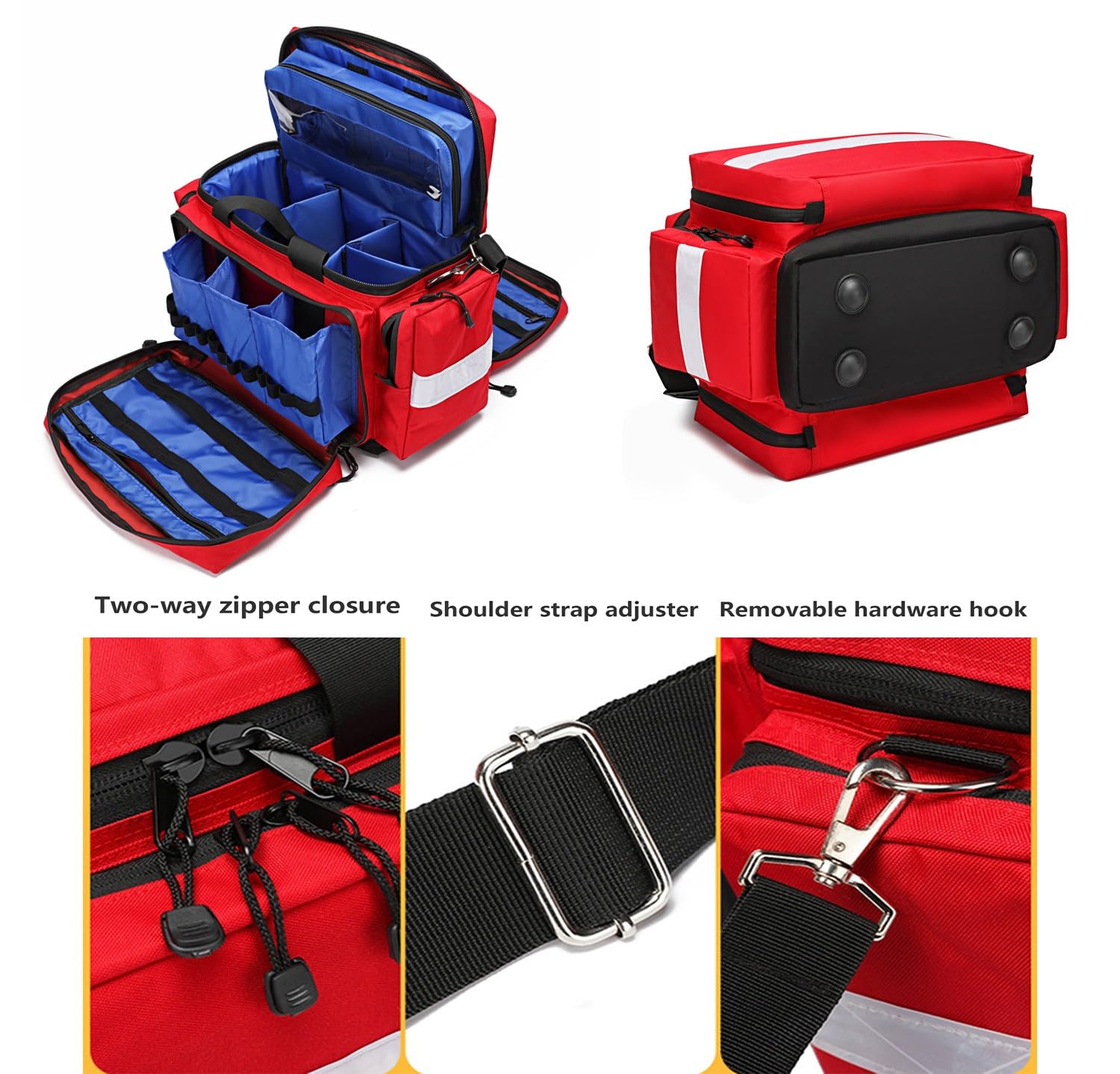 Medizinische Tasche Leer, Notfallrucksack,Rettungsrucksack,Fluchtrucksack,Krankenschwester,Erste-Hilfe-Tasche Für Ärzte,EMS-Profis,Erste-Hilfe-Sets Für Haushalt Arbeitsplatz,Mehrere Fächer A