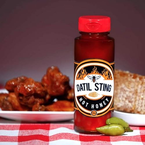 Miniatura 3 de Datil Sting Hot Honey - Miel de flor de naranja de Florida infundida con pimientos Datil -  100% miel estadounidense  (botella exprimible de 12