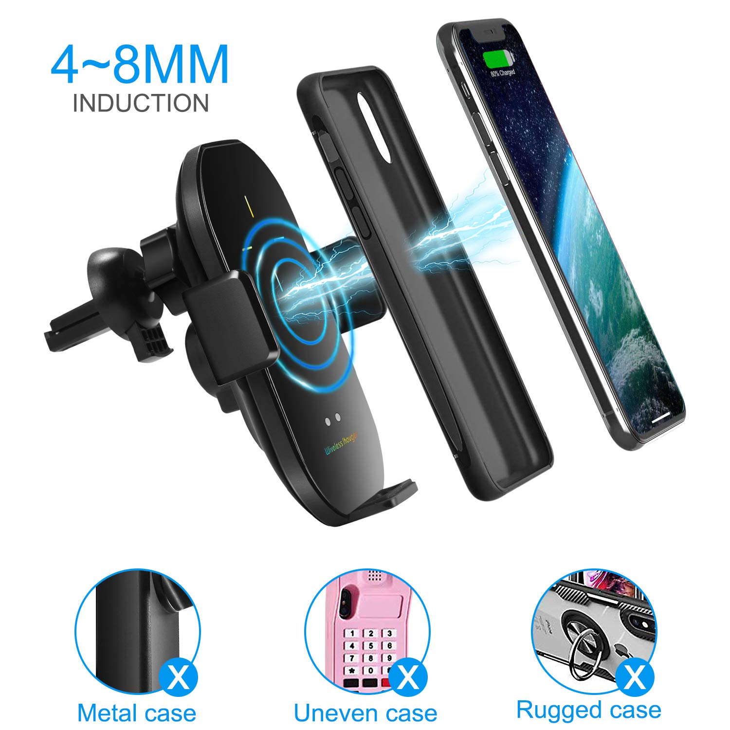 Handyhalterung Auto Mit Kabelloser Ladung - Saugnapf & Lüftungsclip Für Sichere Navigation