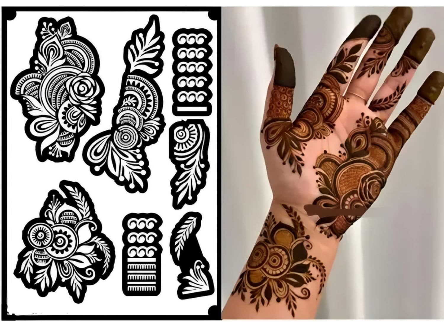 JM Enterprises_ Unique Mehndi Stencil for Female Hands, Mehndi Design Sticker (Traditional)-image-40