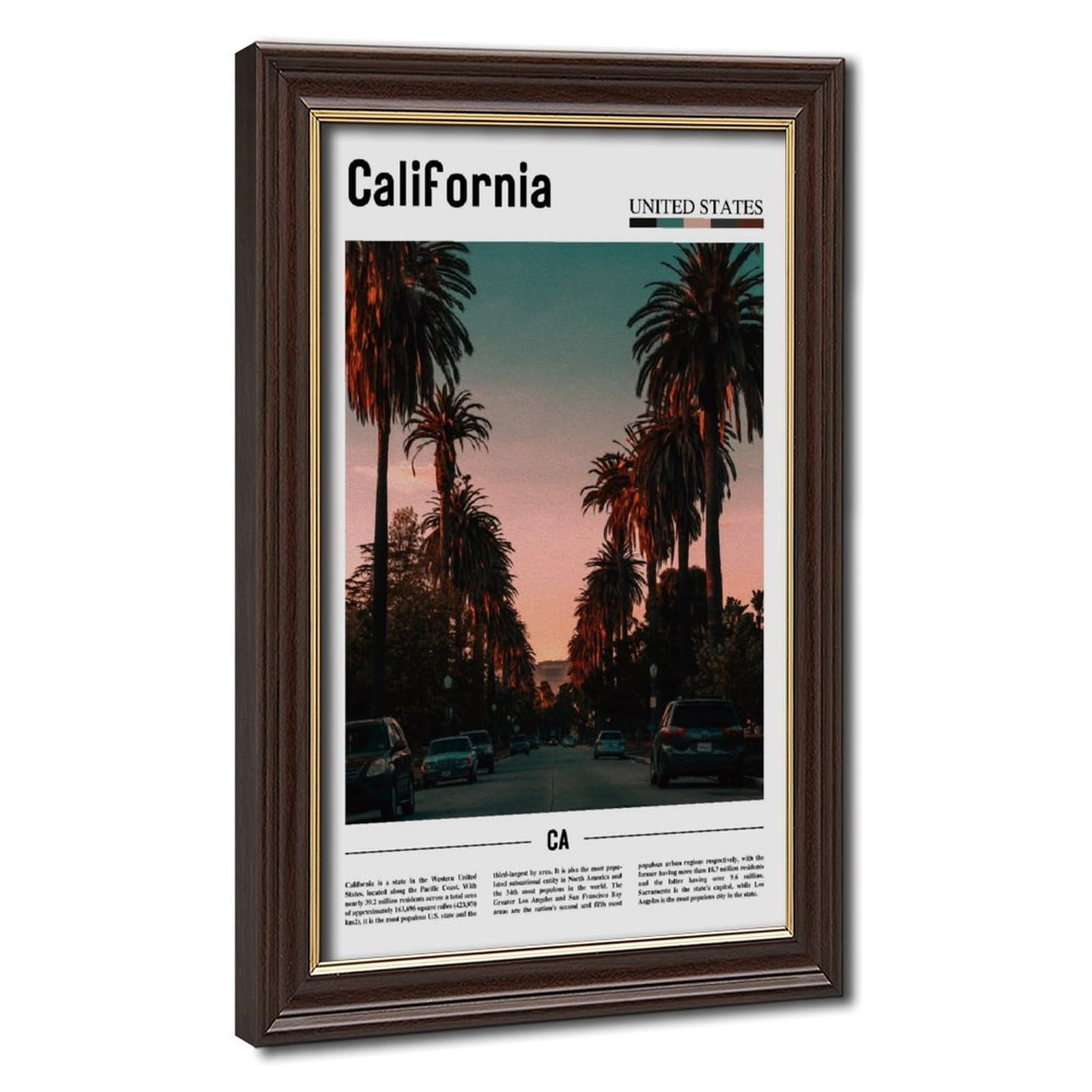 Wcyb Mokume Gane Frame California Usa Scenery Travel Posters Prints Canvas Deco Paintings Wall Art Hangable Frame 20" L X 30" W