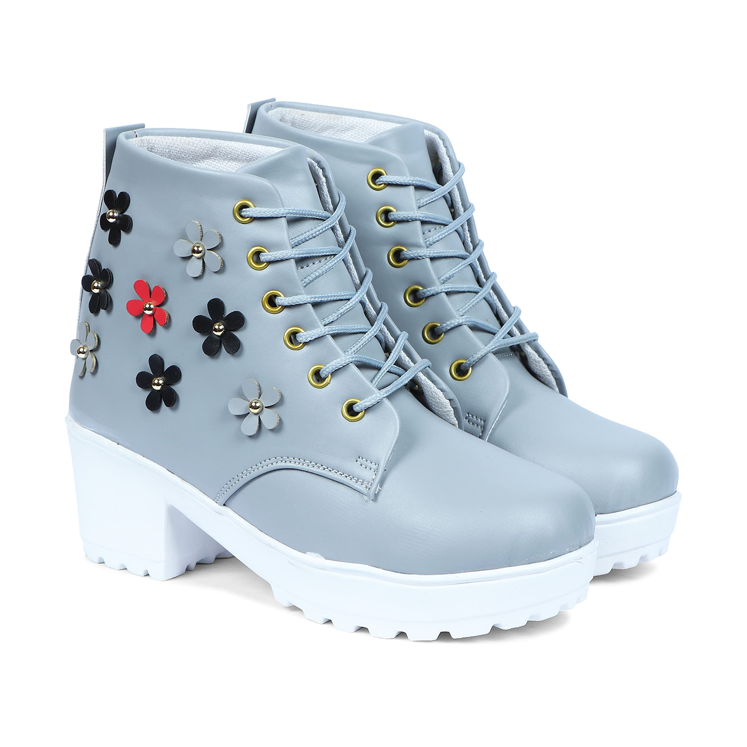 Romds Women Jass Napa High Neck Casual Boots, (Grey, R-Boot-9611-Grey-8) (B09Z6VGHX9) Amazon Price History, Amazon Price Tracker
