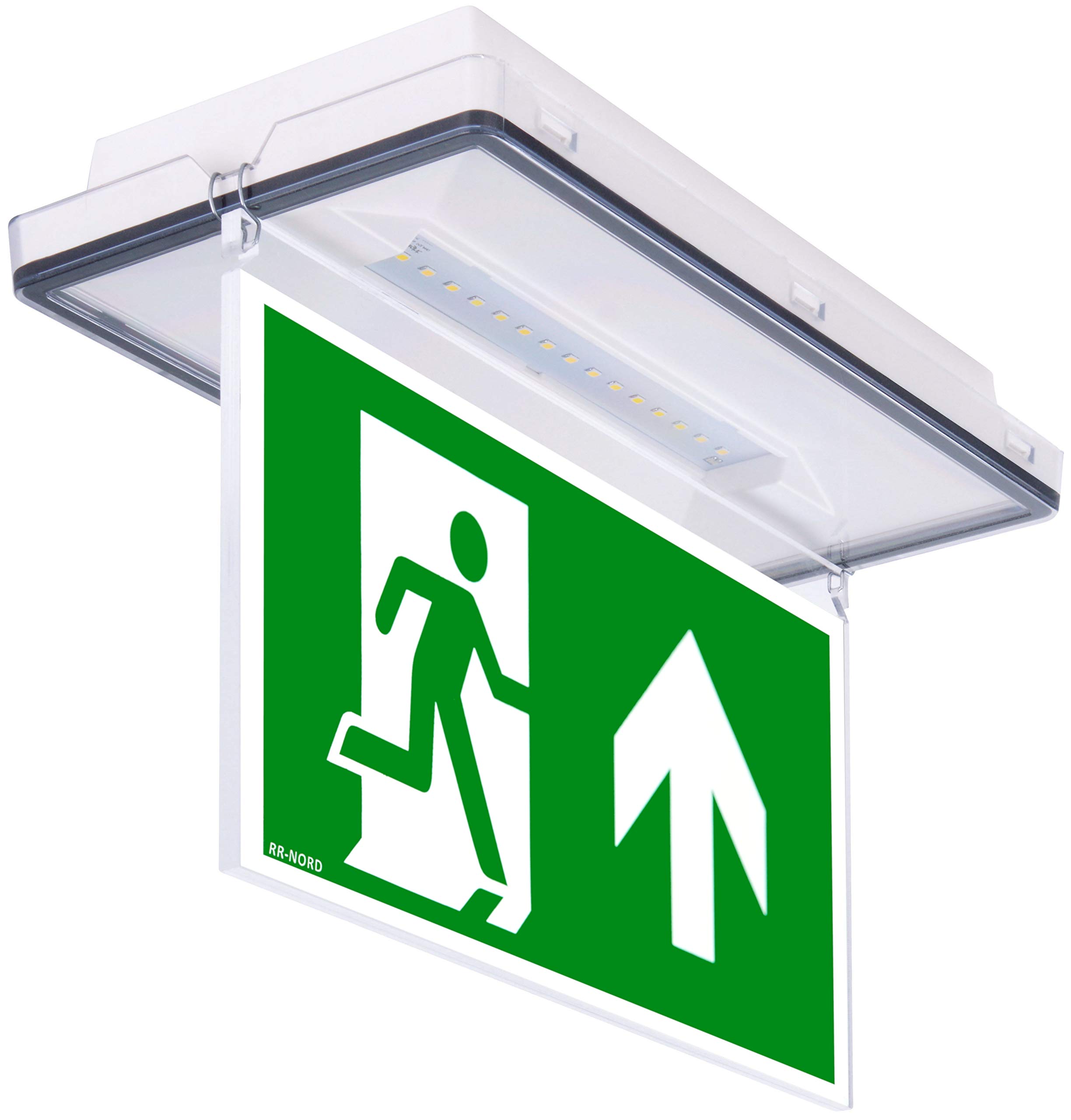 Notleuchte LED IP65 Decke Wand Notbeleuchtung Rettungszeichenleuchte Fluchtwegleuchte Notlicht Brandschutzzeichen Rettungszeichen (Pfeil nach links oben)