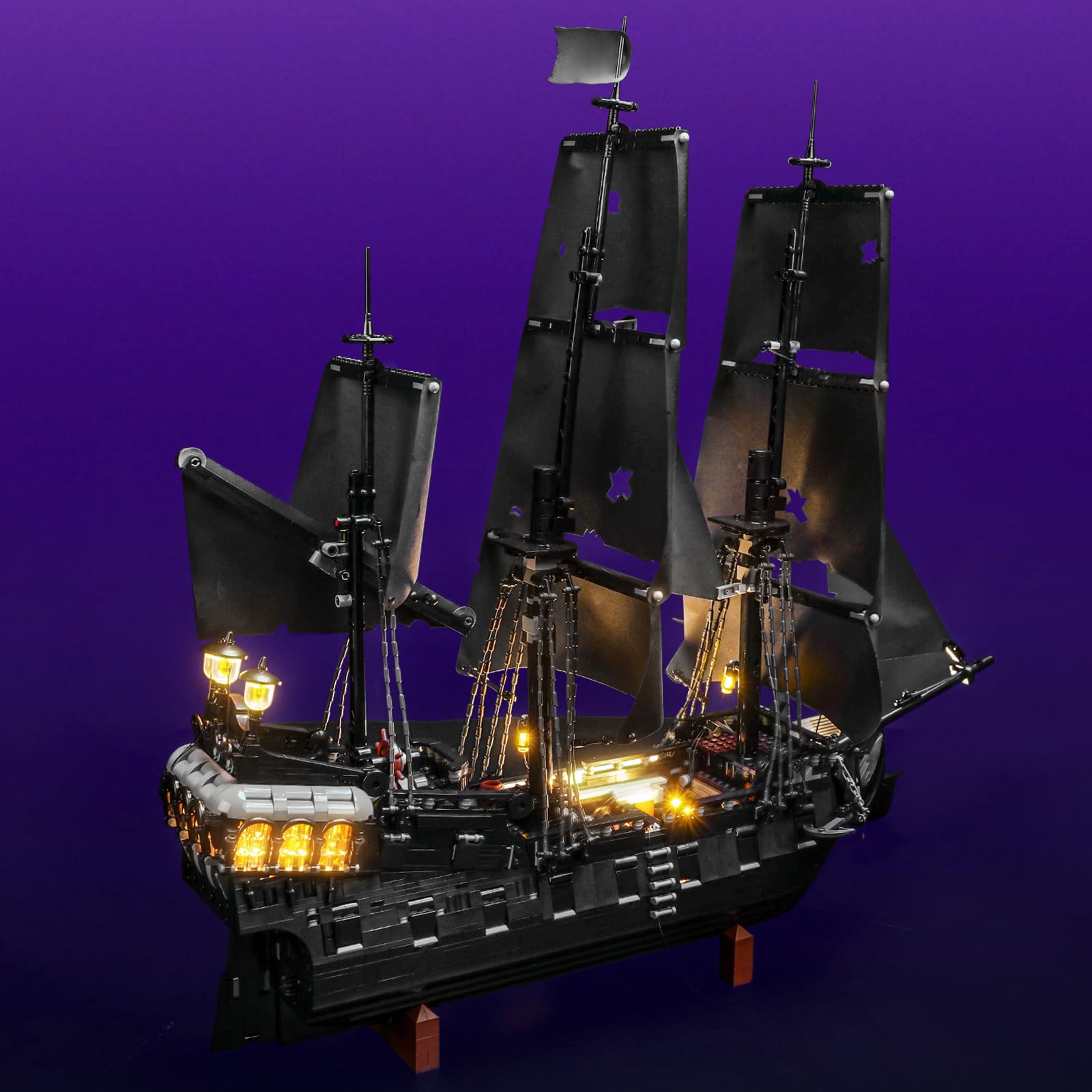 LocoLee Kit luci compatibile con Lego 10365 Capitan Jack Sparrow's Pirate Ship - Nessun modello solo luce, accessori per illuminazione a LED compatibili con icone Lego Black Pearl (versione standard)