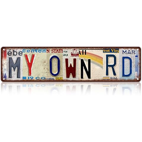 Vintage My Own Rd Wall Decor Street Signs Metal Tin Signs 16 x 4 Inches