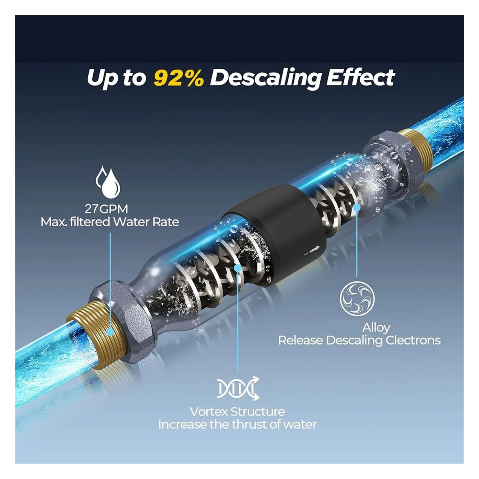 AL-WS200 Descalcificador de agua for toda la casa Sistema suavizante de inhibición de incrustaciones Flujo grande Anticorrosión por cal y agua dura