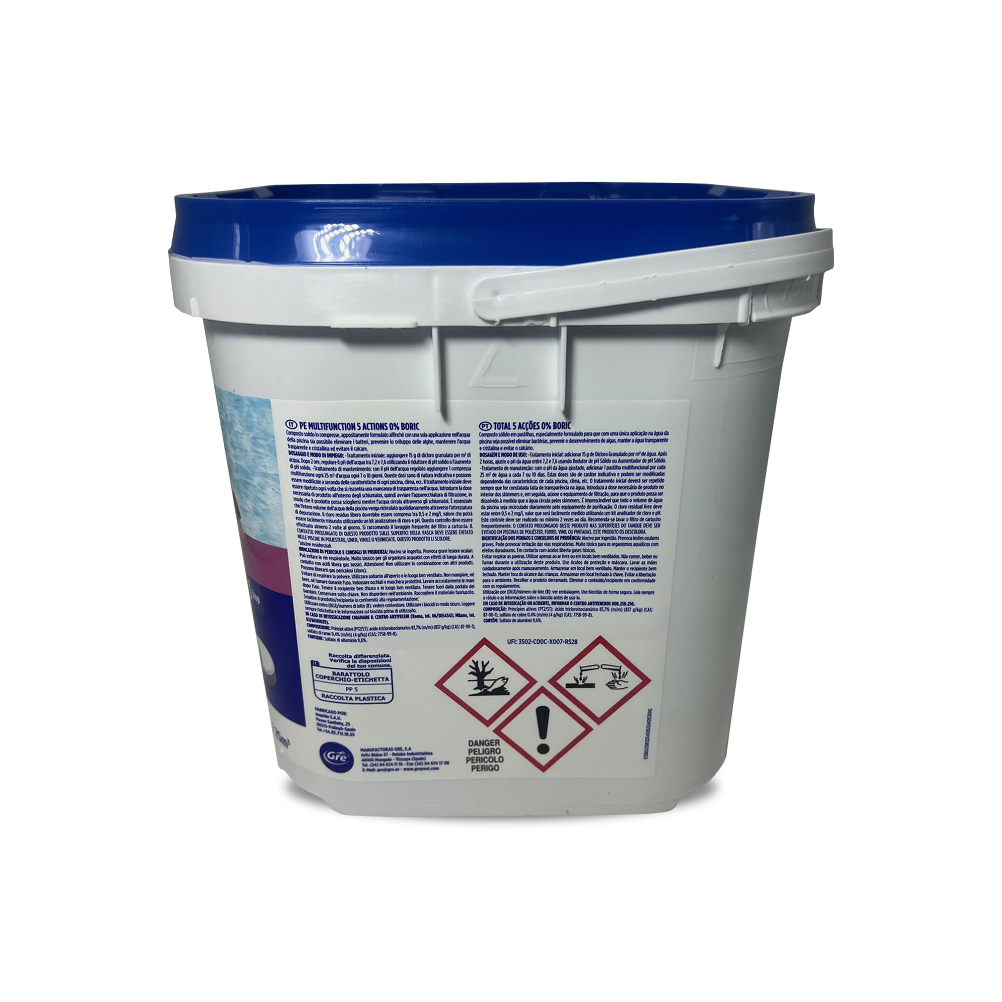 Gre 76036NB - Trattamento 5 Azioni, Zero Borico, Pastiglie da 250gr - 5kg