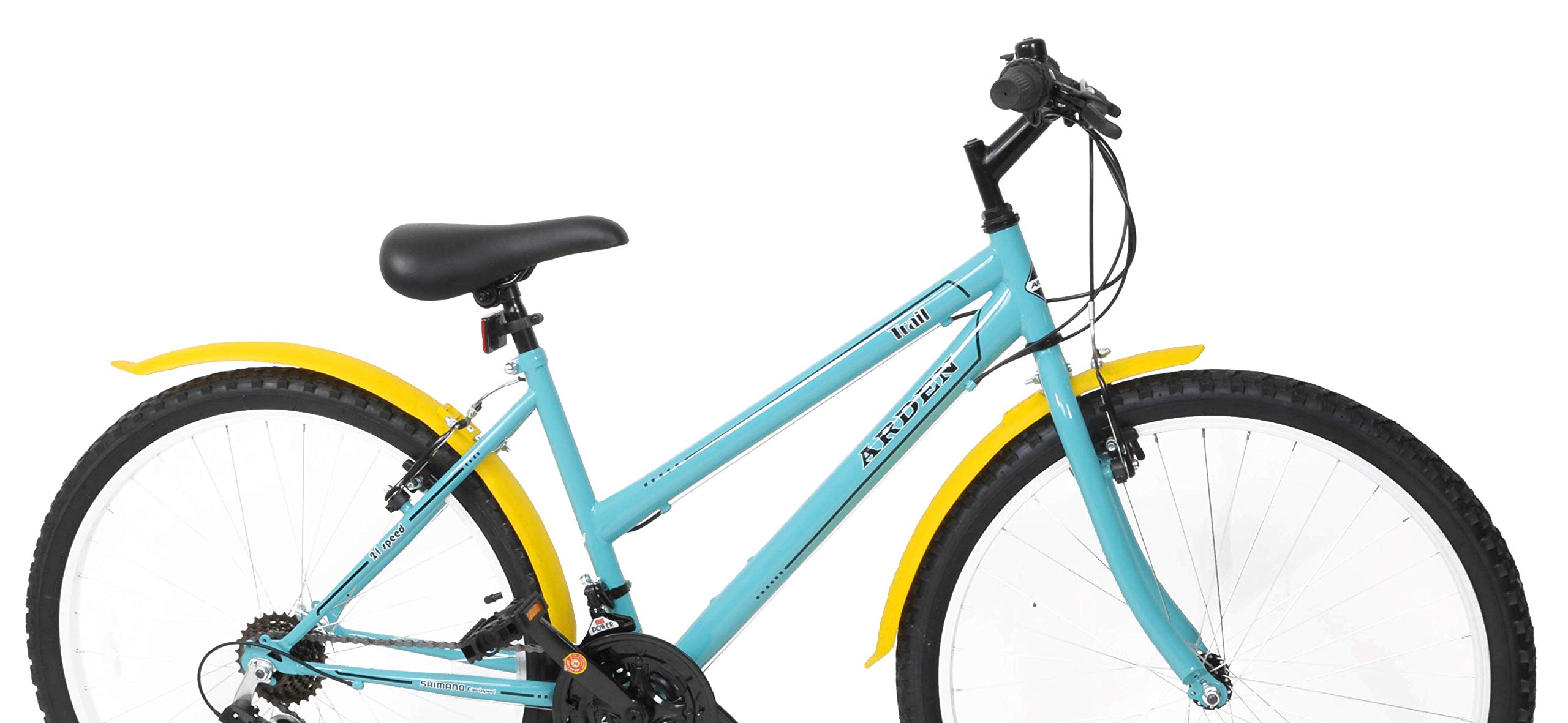 Ammaco Polisport Front/Rear Mudguard Fender Set Clip On Yellow Blue Black Grey 24-26" MTB Bike (Yellow)