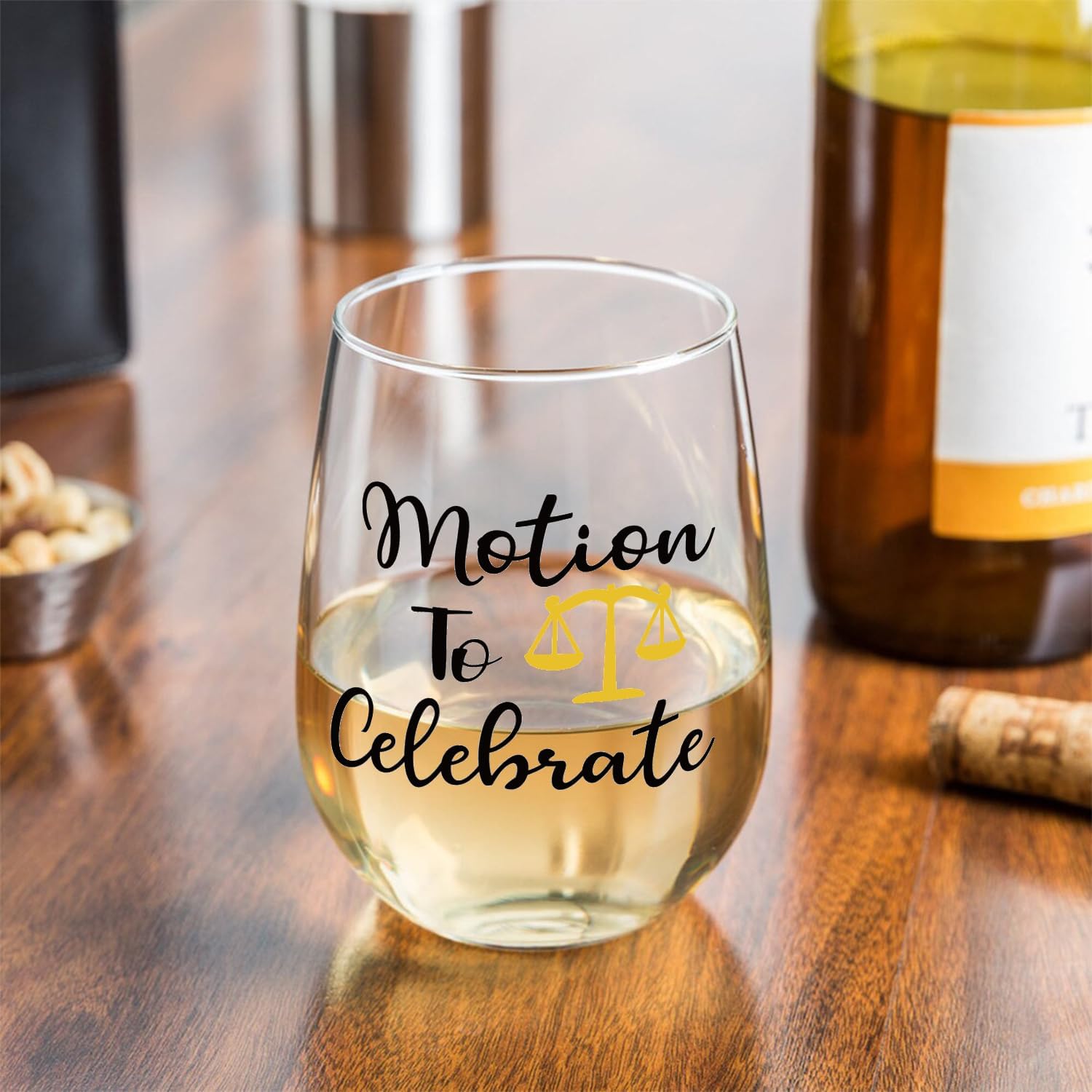 Fatbaby Lawyer Gifts For Women, Motion to Celebrate Wine Glass, Funny Wine Glass For Law School Students Attorney Judge Christmas Mother’s Day Birthday Gifts 15 OZ Stemless - Image 2