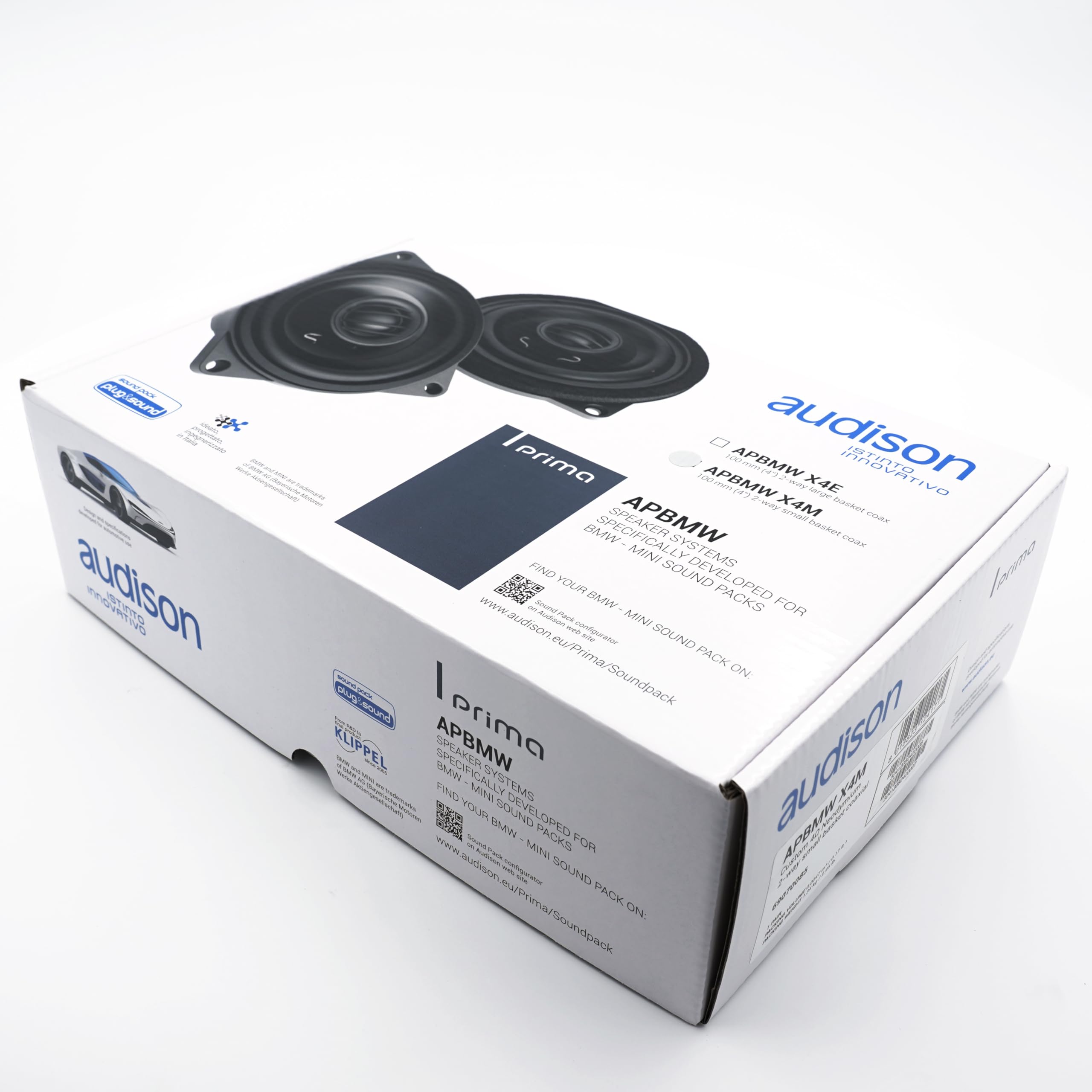 Audison APBMW X4M coppia coassiali 2 vie 100mm, 80W | tweeter 24mm, 4 pollici, 40W RMS, 4 Ohm, 88 dB, 100-22000 Hz, profondità 44,5mm