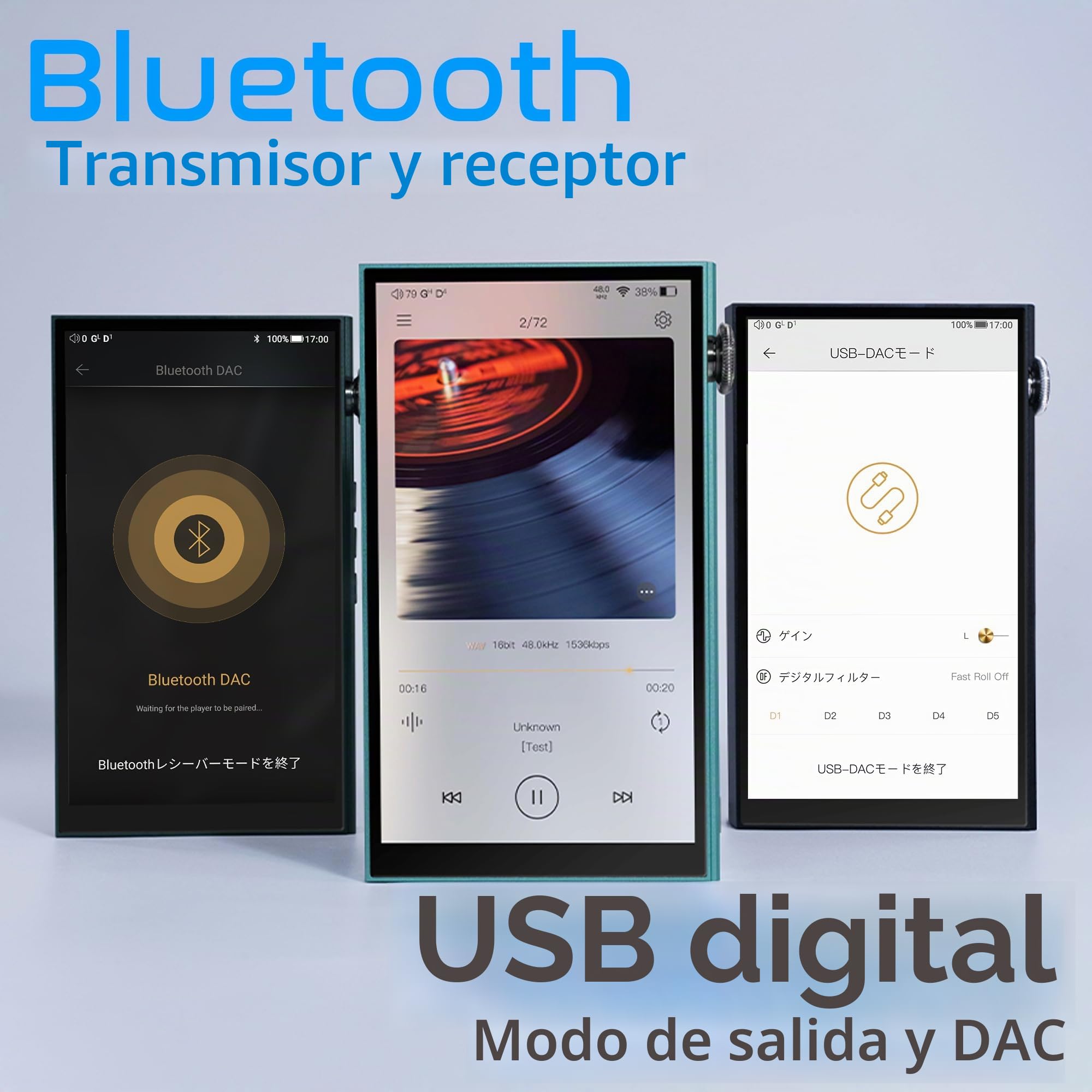 iBasso DX180 - Reproductor de audio digital (128 GB, negro)