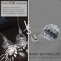 Vista 11 de RAHAN LED Earrings Disco Ball 16 Colors Light,Rechargeable Light Projecting Light up Earrings for Women Dance Party Halloween Costume Accessories