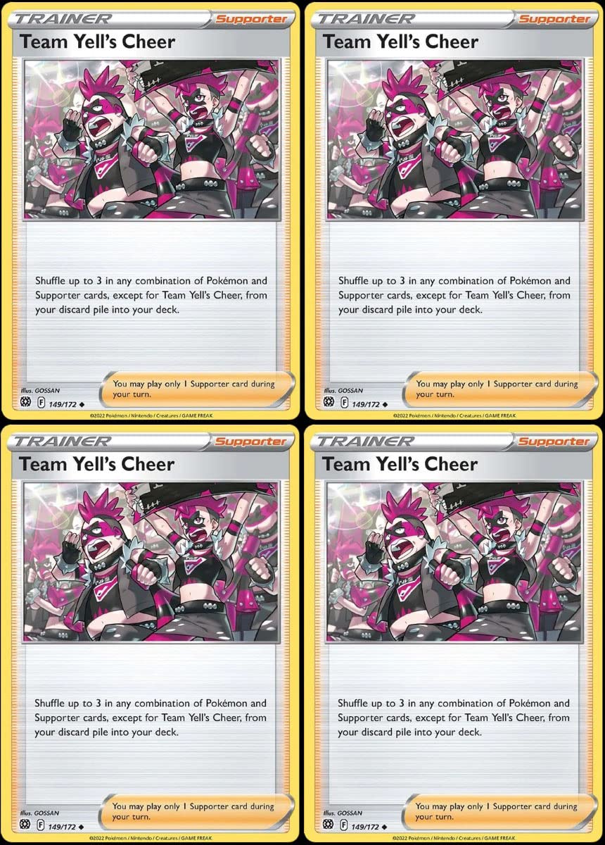 Team Yells Cheer 149 172 - Brilliant Stars - Pokemon Trainer Card Lot Playset x4