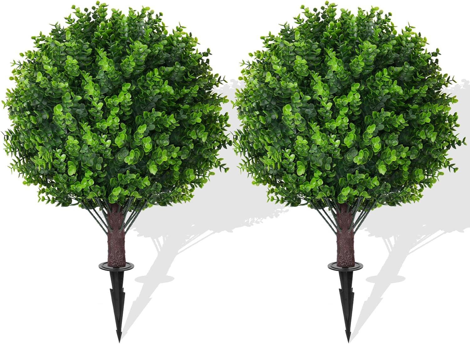 JQTOP Outdoor Courtyard Decoration, 2 Simulated Shrubs with Spikes, UV Resistant Artificial Shrubs