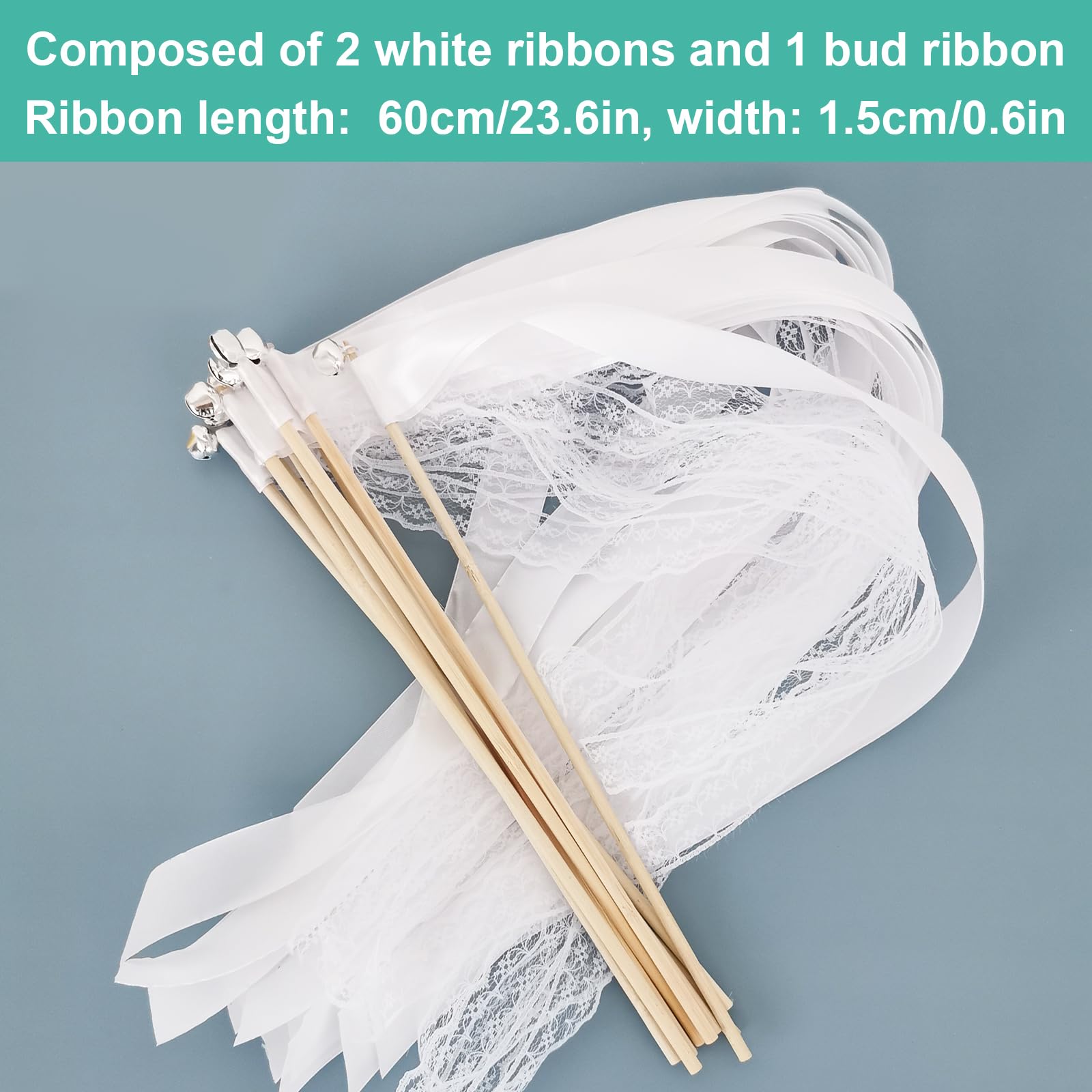 30 Zauberstäbe Mit Glöckchen - Weiße Luftschlangen Für Hochzeit & Party