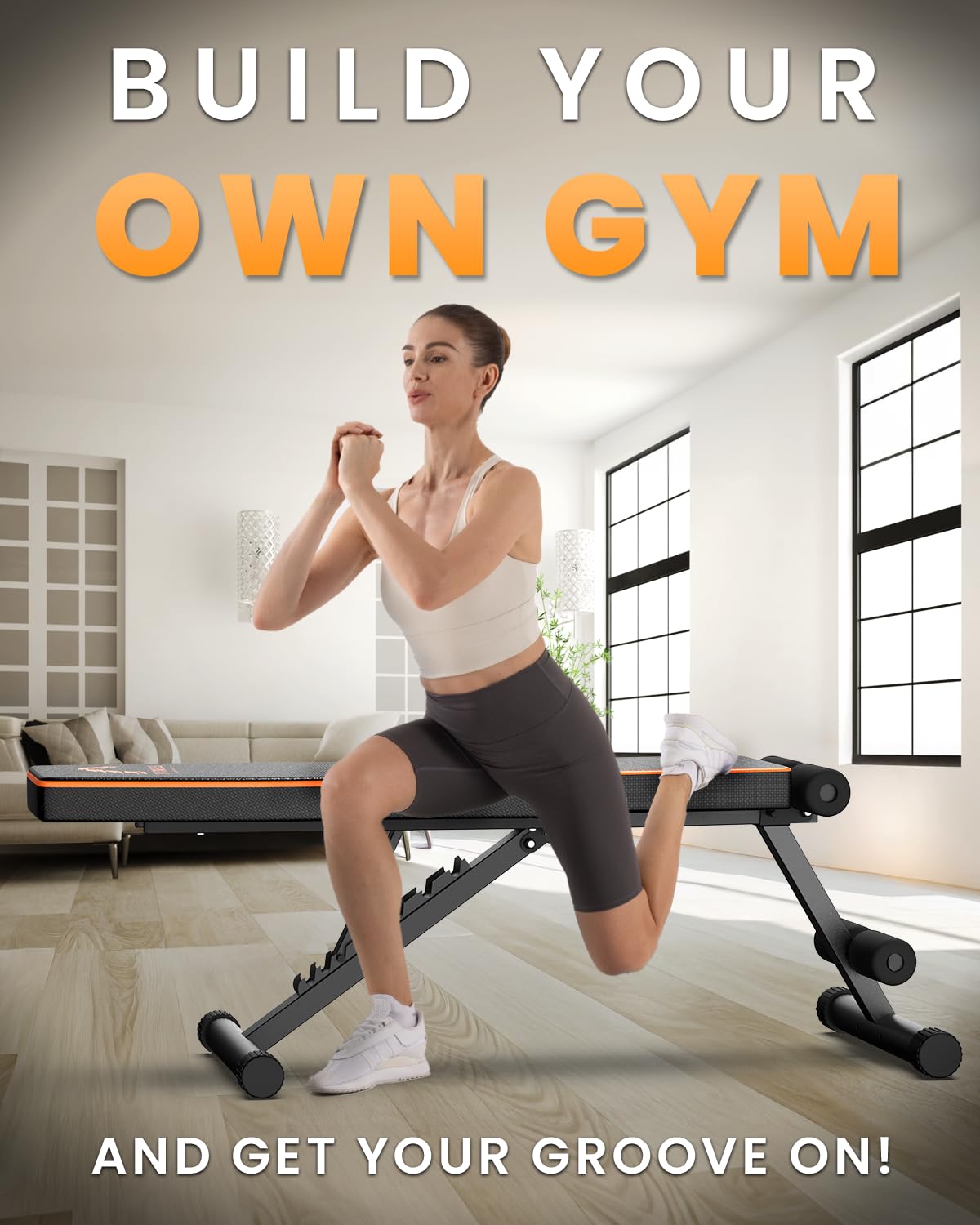 Banco musculación plegable Banco de pesas ajustable con 8 posiciones respaldo ajustable Banco de gimnasio capacidad de peso 300KG