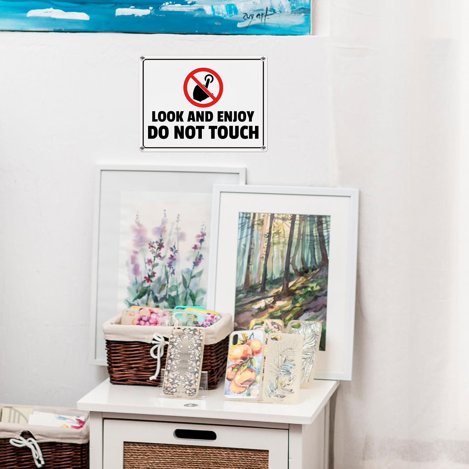 YIKIADA Look and Enjoy Do Not Touch Sign 200 x 150 mm Aluminum Waterproof Sign Metal Reflective Signals for Business Museum Outdoor Indoor 2 PCS - Image 3