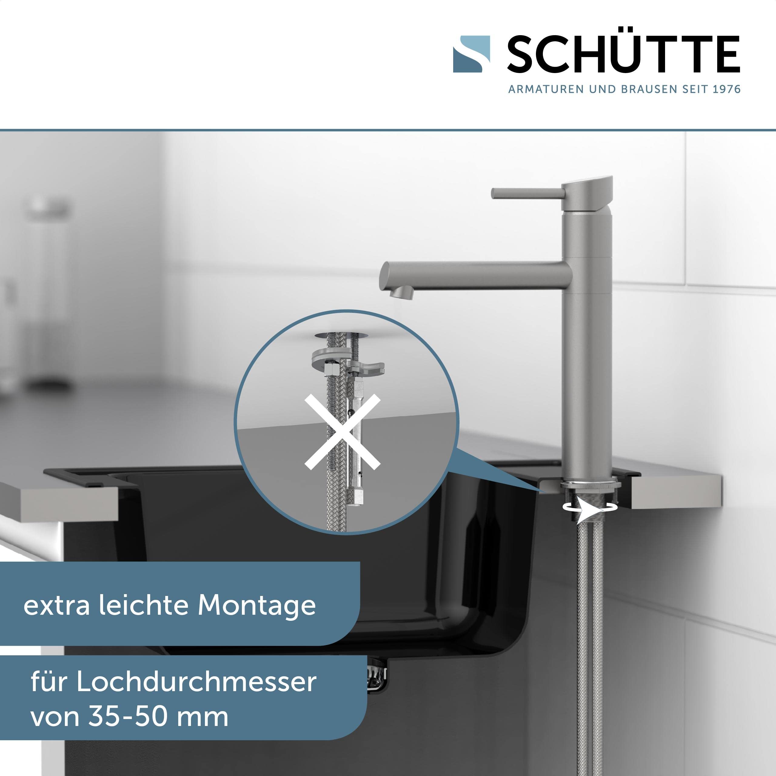 SCHÜTTE BRISTOL Spültischarmatur, Wasserhahn Küche, 360 Grad schwenkbare Spültischarmatur, Mischbatterie Küche, Edelstahl