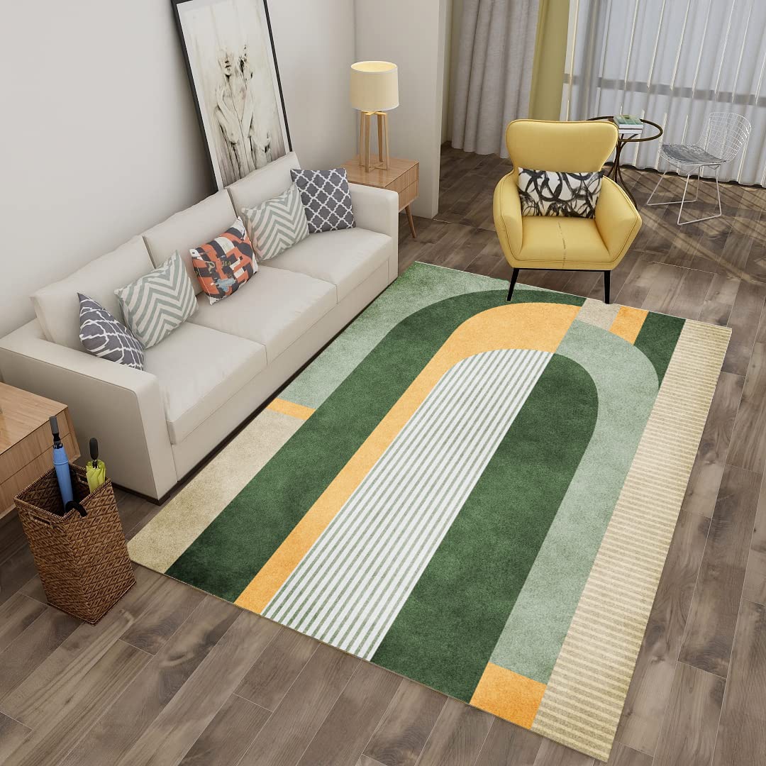 Golfrasen Teppich 120x180 Cm - Natur Grün Kurzflor Waschbar Antirutsch