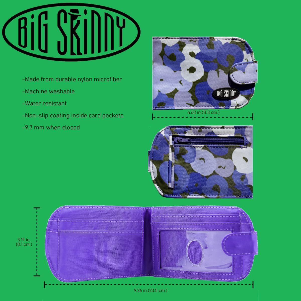 Big Skinny Women's Taxicat Bi-Fold Slim Wallet, Holds Up to 25 Cards - Image 4