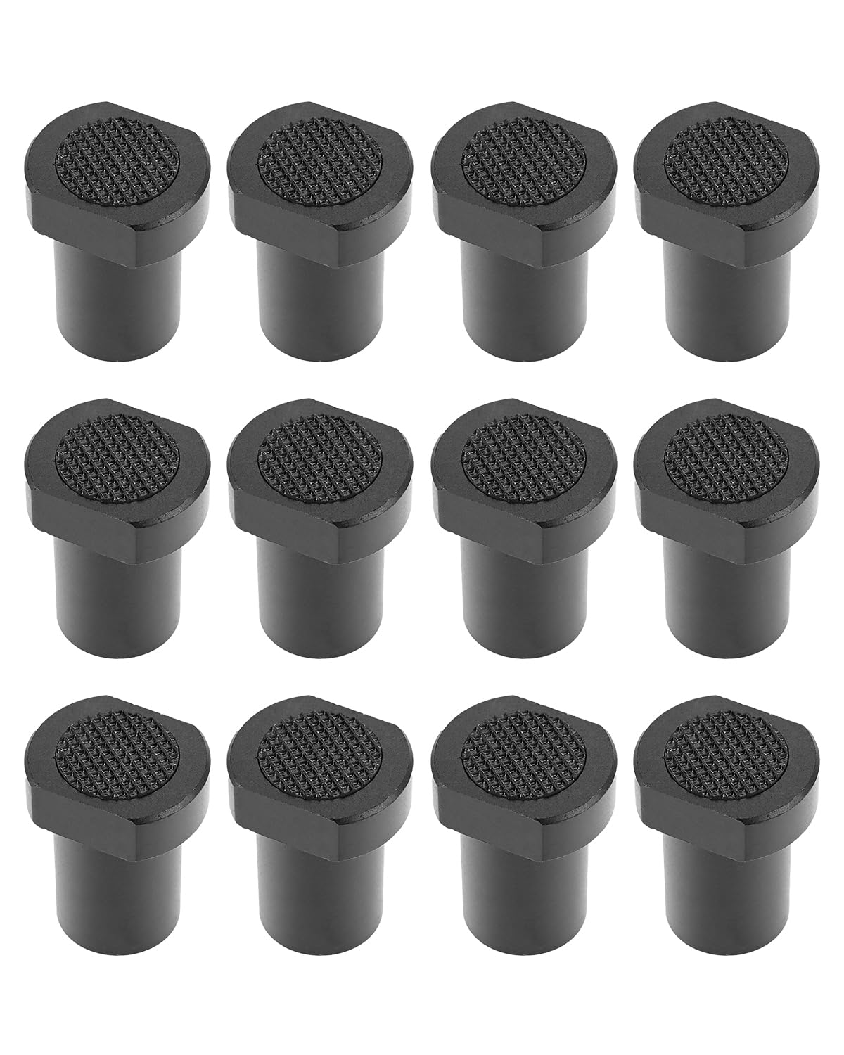 Hicello 12PCS 20mm Bench Dogs, Aluminium Alloy Workbench Dog Peg Stops for 20mm Dog-Holes for Woodworking Table T-Track Clapms Milling Cutting Grinding - Black