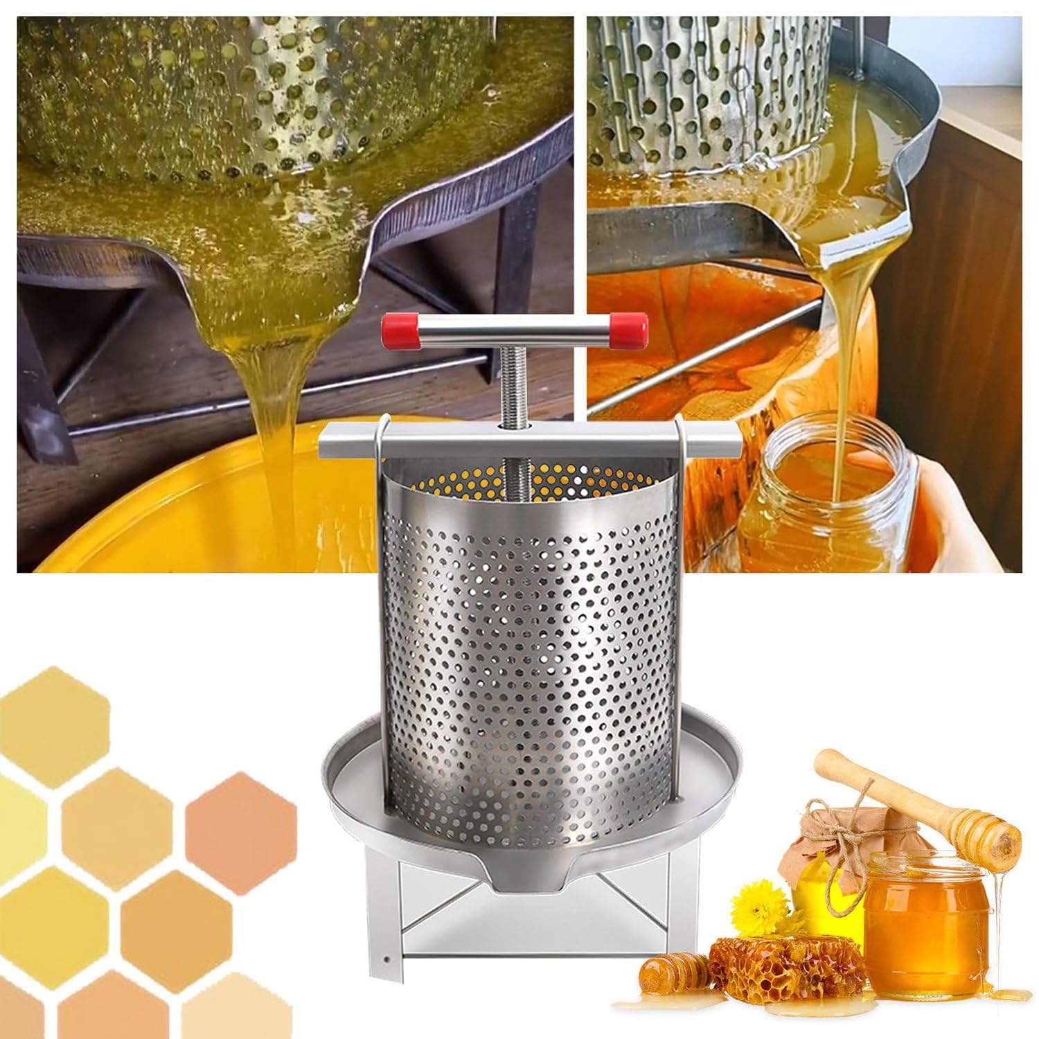 Extractor de prensa de miel de acero inoxidable para apicultores - Equipo de extracción eficiente para apicultura y agricultura