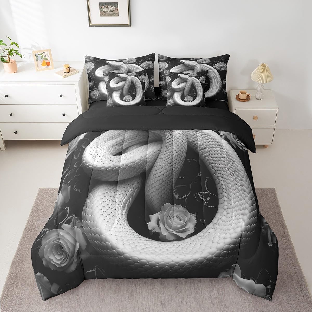 Castle Fairy Tie Dye Comforter Set 7 Pieces Reversible,Boho Bed Set for Boys Girls,Purple Black Swirl Bedding Soft Twin (1 Comforter,2 Pillowcase,2 Pillow Covers,1 Flat Sheet,1 Fitted Sheet)