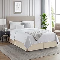 Vista 207 de Nestl - Falda plisada de cama de fácil ajuste, con caída a medida de 14 pulgadas, microfibra suave de doble cepillado, con calidad de hotel