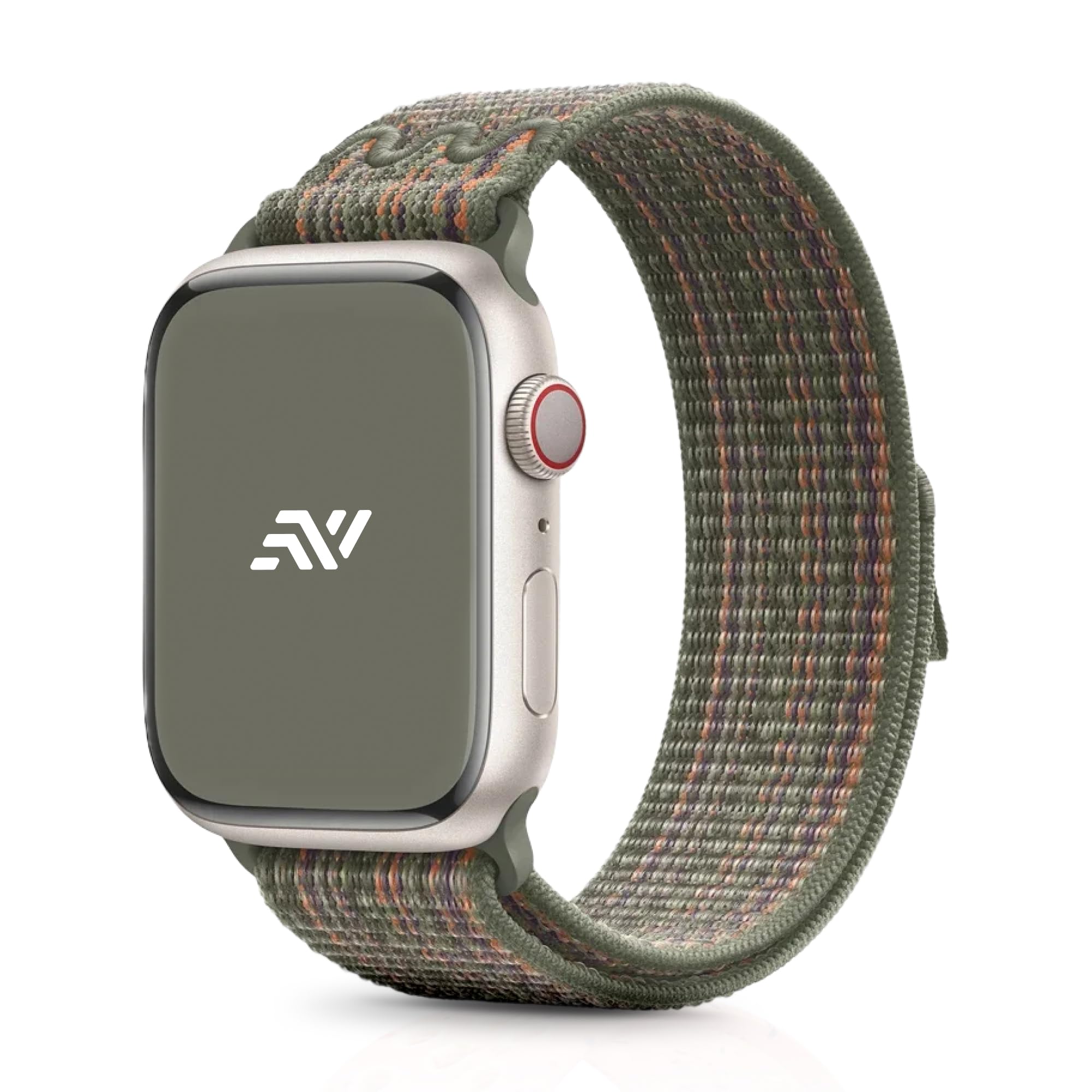 Necesories® Sport Nylon Strap with Velcro Design for Apple Smartwatches[46mm (Series10),42mm,44mm,45mm,49mm (Series 1-9)] SE 1& 2,Ultra 1&2 [42mm(Series 10),38mm,40mm,41mm (Series 1-9)] SE 1&2-image-46