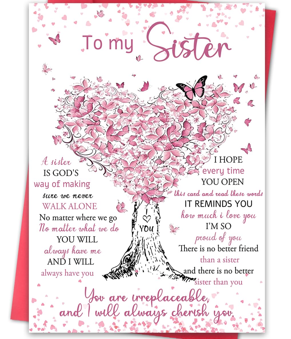 Happy Birthday Card for Sister, Lovely Sister Bday Cards,Unique Gifts Ideas for Women,Birthday Gifts from Brother