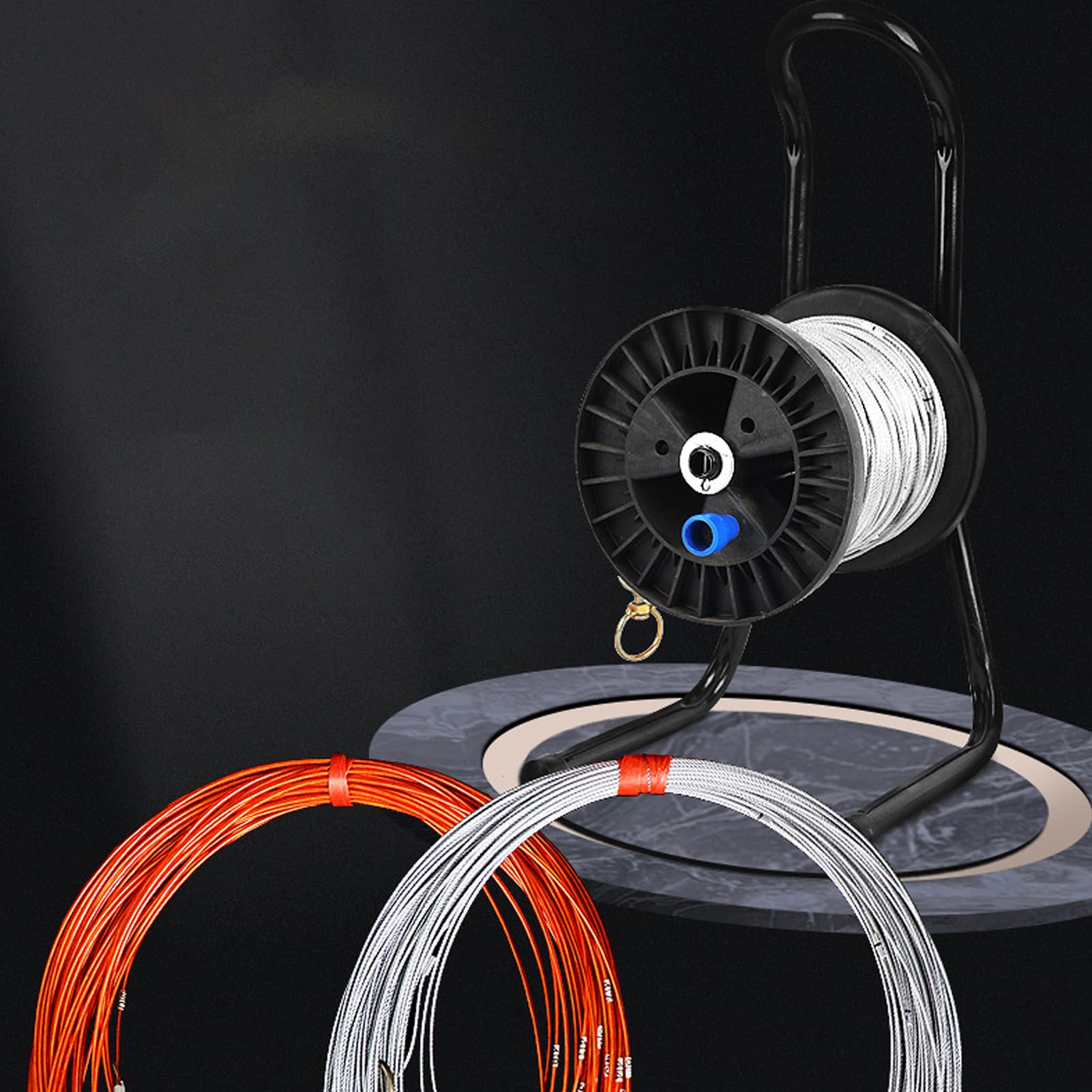 Corde de mesure en fil d'acier de 100 m, corde de construction de puits profonds avec marquages ​​clairs pour des mesures précises dans les chemins de fer