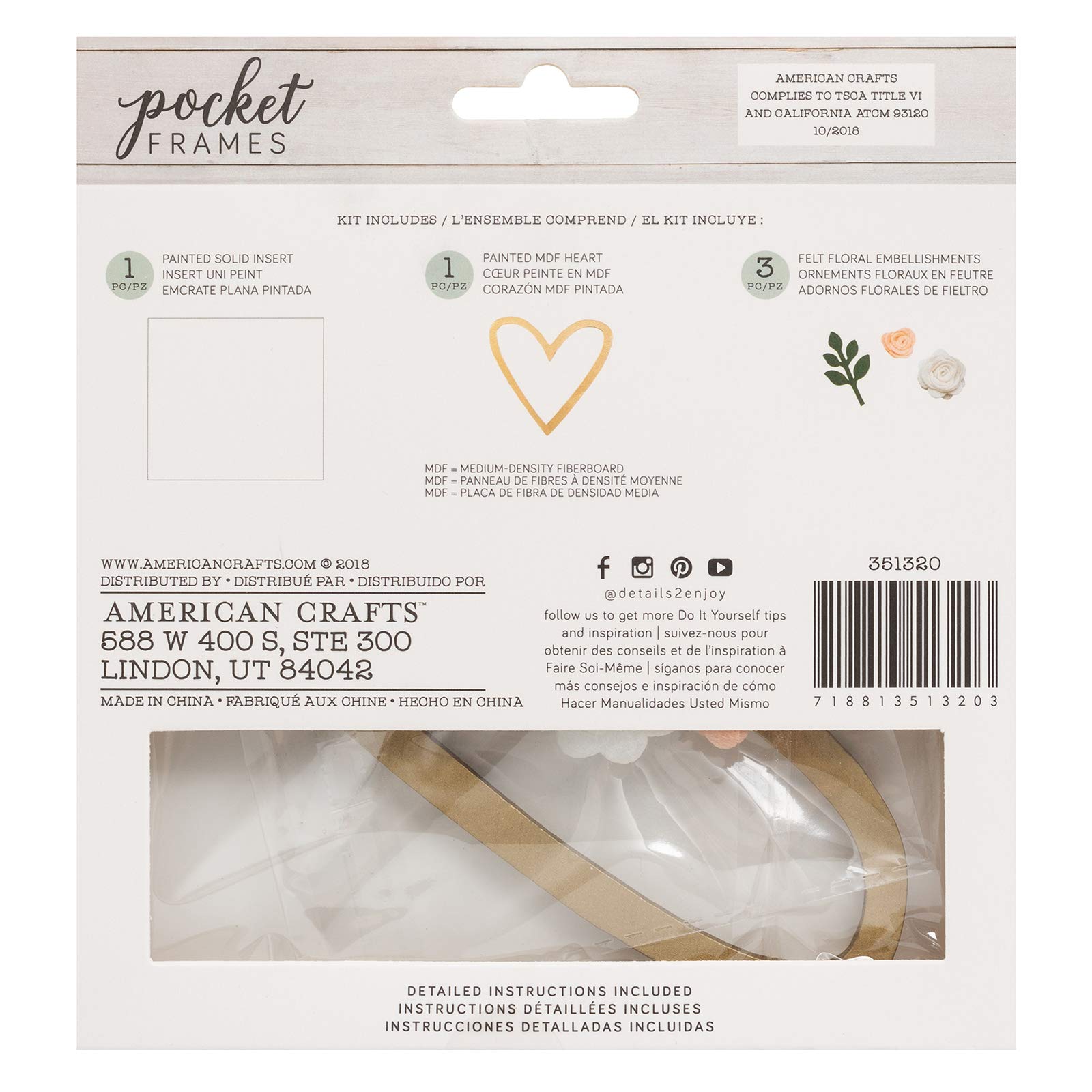 Amazon.com: Details 2 Enjoy Heart Wreath Pocket Frames, Multi