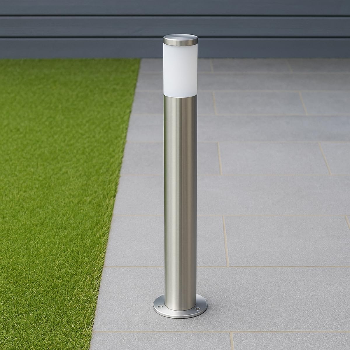 Stainless Steel Silver Outdoor Post Bollard Outdside Light Indoor Garden Patio Porch Door Conservatory Decking Shed (Large)