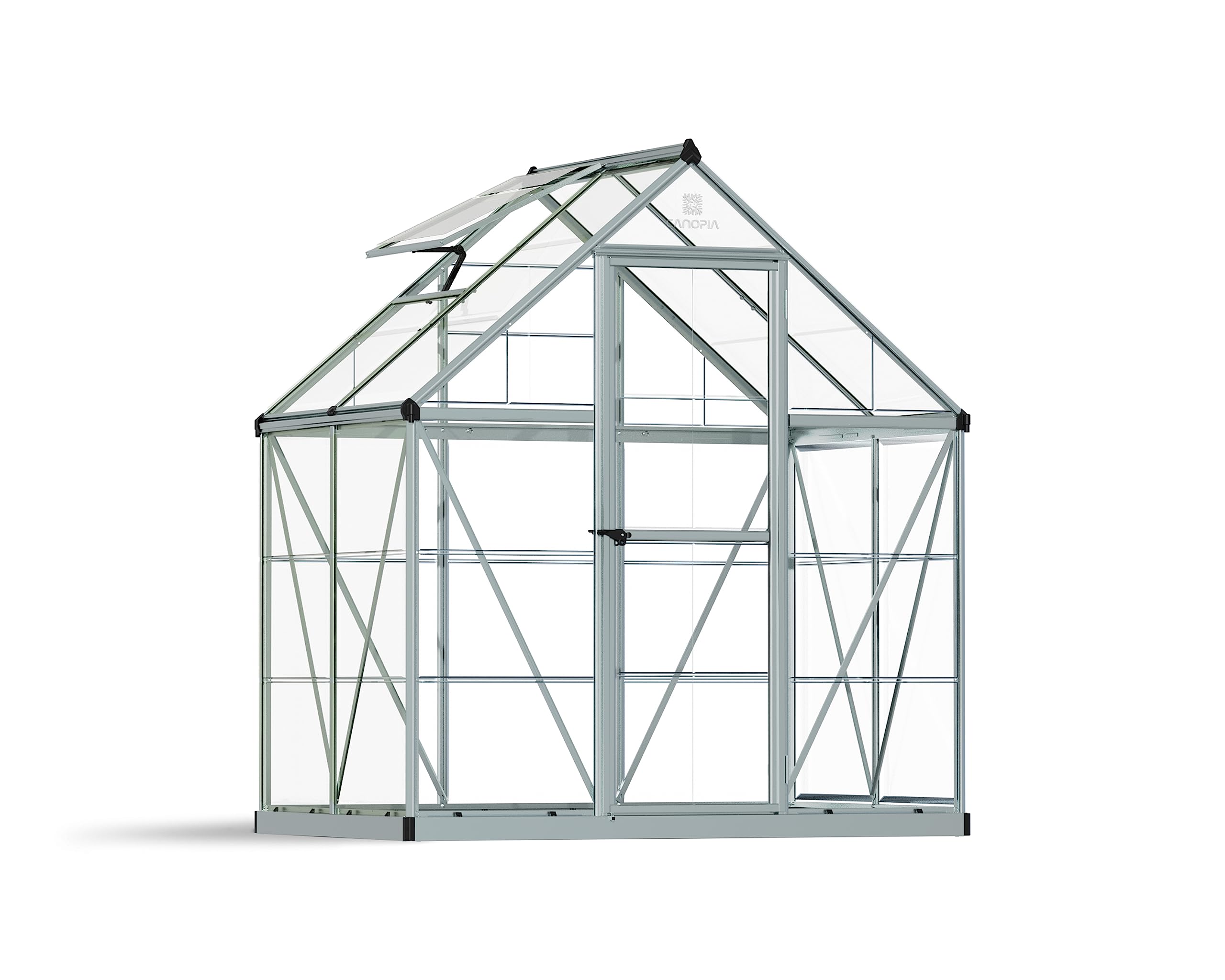 Palram Snap y and Grow - Plata Efecto Invernadero Plateado con Base, de policarbonato y Aluminio y basebase