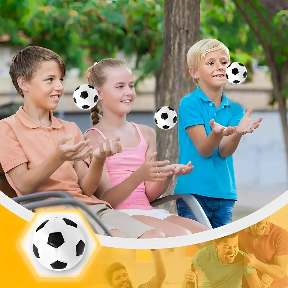16 Piezas Mini Fútbol, Pelota Antiestrés Fútbol, Balones de Fútbol Pequeños, Pelota Antiestrés Squishy Deformable, Balones de Futbol Espuma, Juguetes Antiestrés para Niños y Adultos — view 4