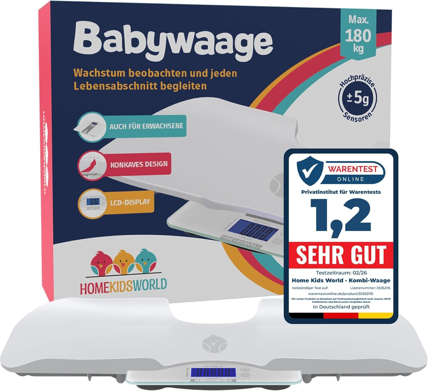 HomeKidsWorld Báscula combinada para bebés y adultos: báscula precisa para bebés y adultos, báscula digital con precisión de 5 g de 0-180 kg, ideal para recién nacidos como báscula de bebé