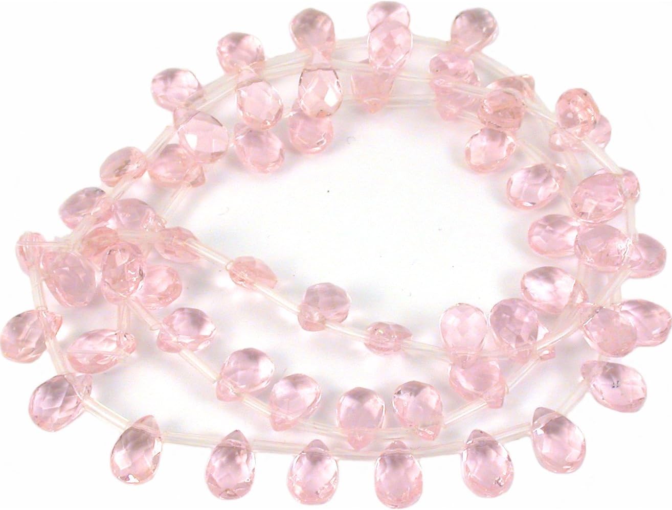 Pink Faceted Teardrop FP Chinese Crystal Beads 9mm 5 St