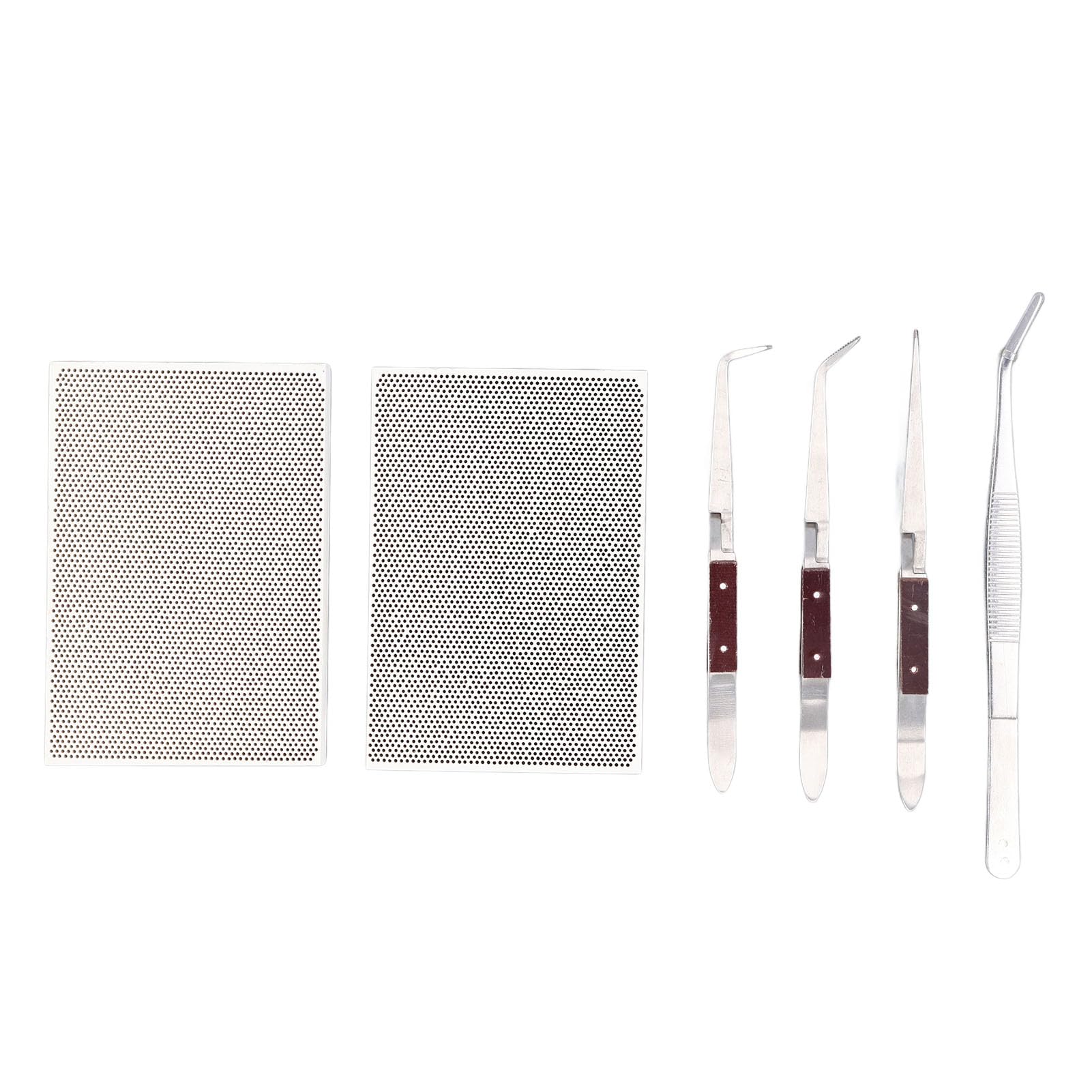 6PCS Jewelry Soldering Kit, Robust Withstand Heat Making Repair Block Plate Ewelers Melting Casting Tools with Tongs Tweezers for Beginners