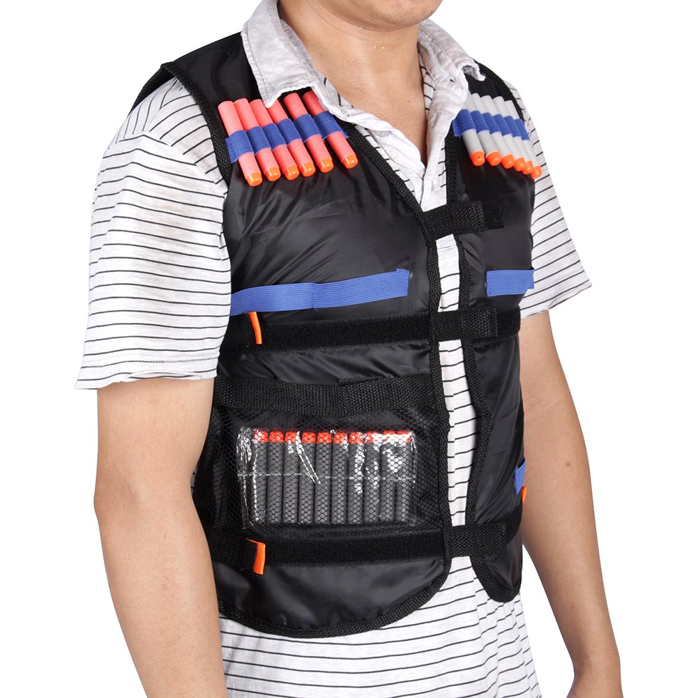 Chaleco táctico Chaleco táctico ajustable para con 12 accesorios para pistola de dardos