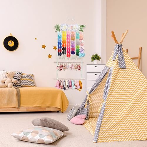 Miniatura 3 de OOSAKU Soporte para diadema para niñas, accesorios para el cabello de bebé, organizador de almacenamiento para colgar en la pared, decoración para