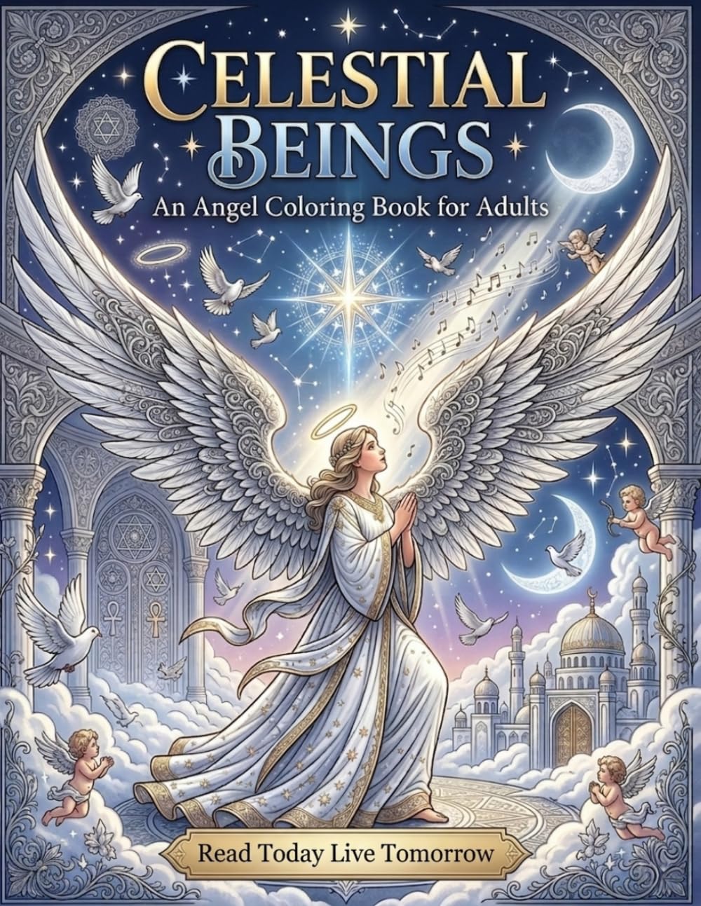Celestial Beings: An Angel Coloring Book for Adults: 50 Detailed Illustrations of Archangels, Guardian Angels, Seraphim & Cherubim – A Divine Journey for Stress Relief & Spiritual Relaxation