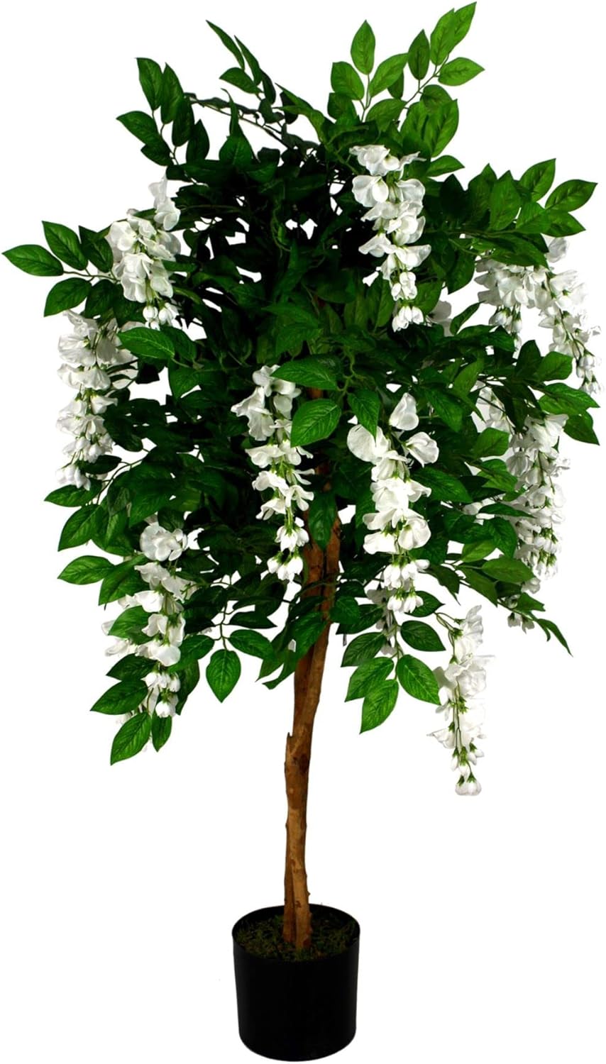 Leaf 130cm Luxury Artificial Wisteria Tree White Flowers