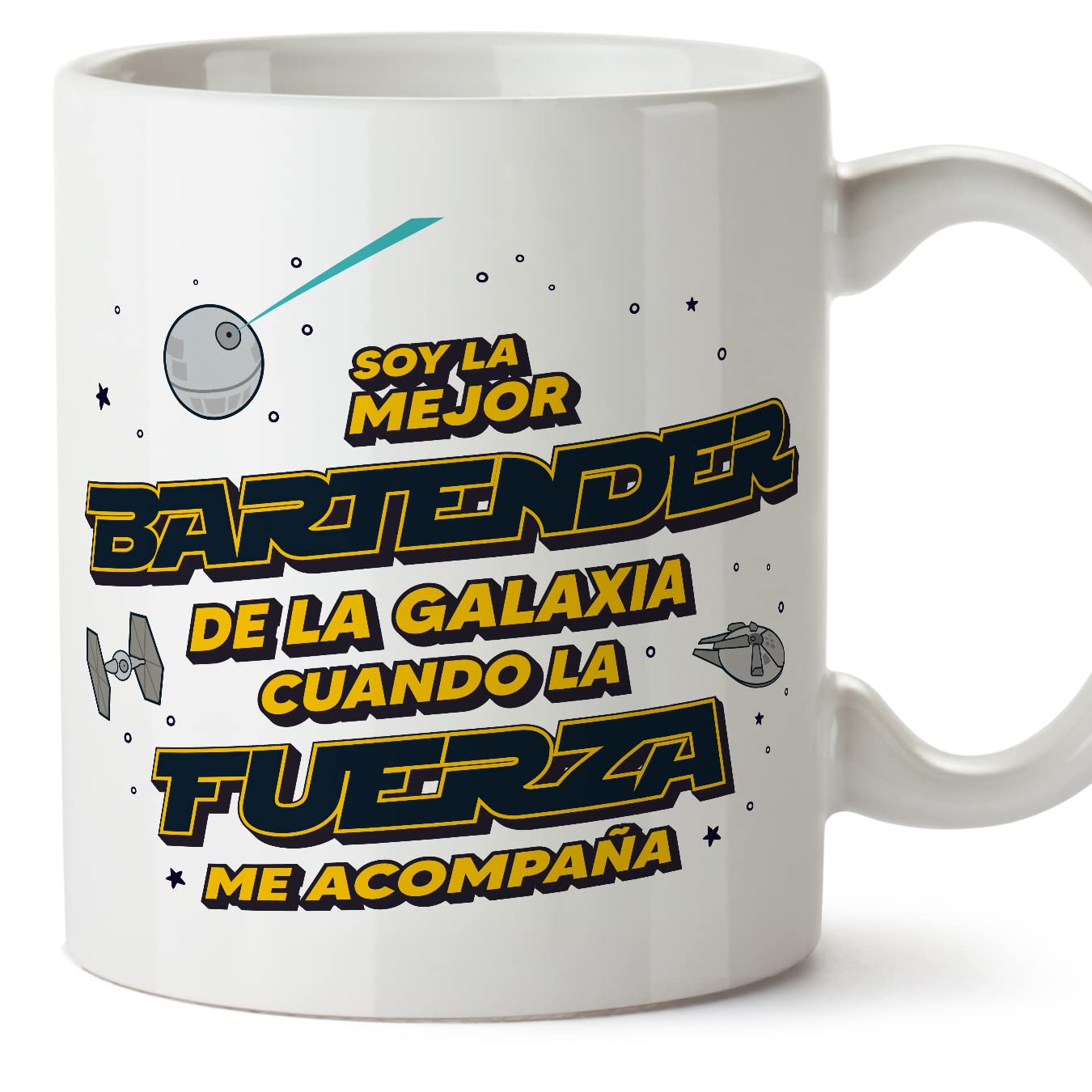MUGFFINS Tazas para JEFE hombre - En Español - Mejor de la Galaxia Cuando Fuerza me Acompaña - 11 oz / 330 ml - Regalo original y divertido — view 104