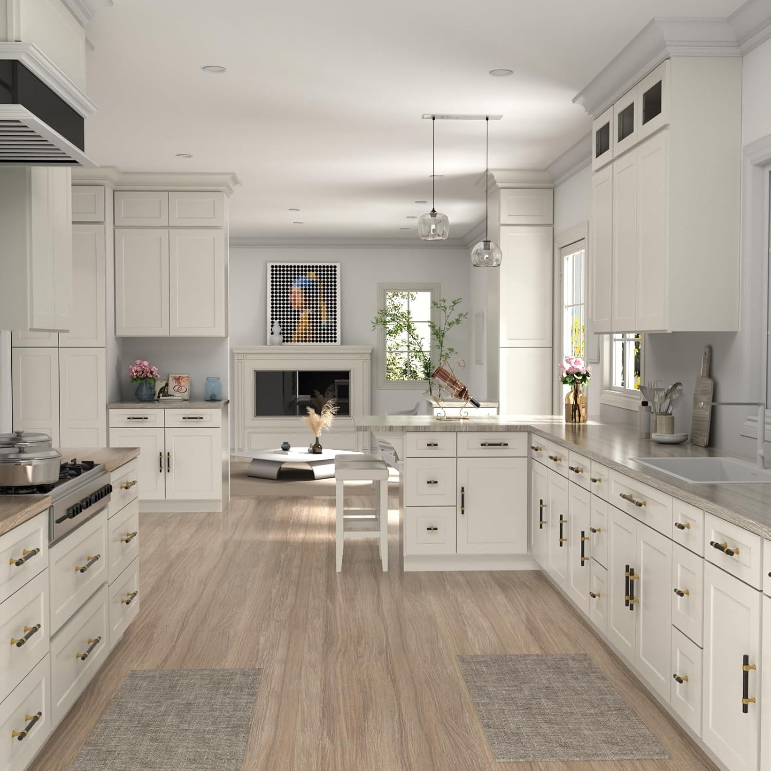 Goldenwarm 10 Pack Black and Gold Cabinet Pulls 4 Inch Kitchen Cabinet Handles Black Kitchen Drawer Pulls for Dresser Bathroom Modern Hardware,Zinc Alloy Base