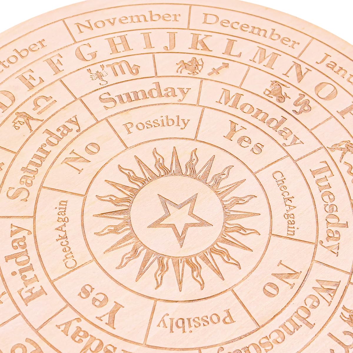 Tavola del Pendolo in Legno Stella 25 cm Tabella divinazione con Collana di Cristallo con Bacchetta da rabdomante Divinazione Metafisica Bacheca messaggi Kit Stregoneria Accessorio Wiccan