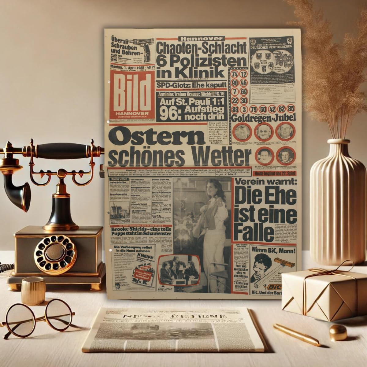 Originale alte Zeitung 1966 als Geschenk zum Geburtstag & Jubiläum | Echtes Original mit Echtheitszertifikat, kein Nachdruck. Auch zu Hochzeitstag und Jahrestag, für Eltern und Großeltern.